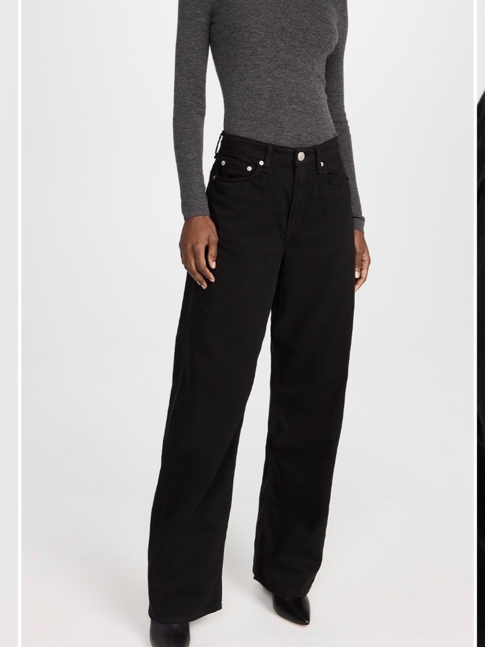 Rag and Bone Black Logan Wide Leg Women’s Jeans